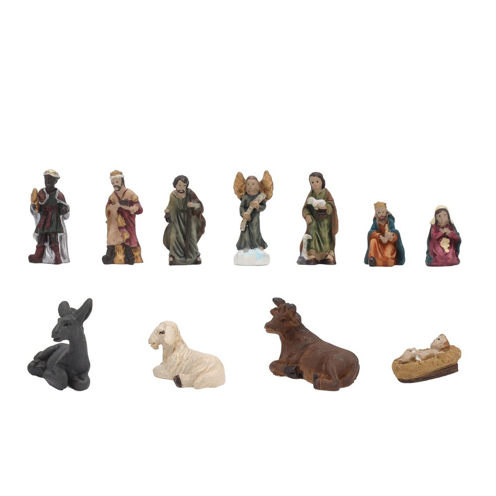 CHICIRIS Christmas Resin Nativity Sets, Nativity Scene Figurine Set,11 Pcs Christmas Resin Nativity Sets Vivid Lifelike Christmas Ornament Gifts for Holiday Desktop Decoration