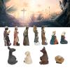 CHICIRIS Christmas Resin Nativity Sets, Nativity Scene Figurine Set,11 Pcs Christmas Resin Nativity Sets Vivid Lifelike Christmas Ornament Gifts for Holiday Desktop Decoration view 2