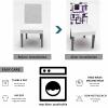 Abstract Middle Century Purple Dining Chair Cover Set of 4,Modern Geometric Grey Black Art Stretch Chair Protectors Slipcover,Spandex Kitchen Chair Seat Back Cushion Slip Cover for Dining Room,Party view 4