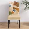 Abstarct Boho Dining Chair Cover Set of 4,Vintage Leopard Tiger Plants Geometric Leaves Stretch Chair Protectors Slipcover,Spandex Kitchen Chair Seat Back Cushion Slip Cover for Dining Room,Party view 4
