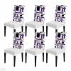 Abstract Middle Century Purple Dining Chair Cover Set of 6,Modern Geometric Grey Black Art Stretch Chair Protectors Slipcover,Spandex Kitchen Chair Seat Back Cushion Slip Cover for Dining Room,Party view 1