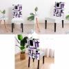 Abstract Middle Century Purple Dining Chair Cover Set of 6,Modern Geometric Grey Black Art Stretch Chair Protectors Slipcover,Spandex Kitchen Chair Seat Back Cushion Slip Cover for Dining Room,Party view 2