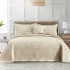 HoneiLife Oversized King Bedspreads - California King Quilt 120x120,4-Piece Cal King Quilt Sets,Rustic Bedding Sets King Size,Reversible Coverlets Lightweight Bed Cover for All Season Use-Khaki view 1