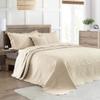 HoneiLife Oversized King Bedspreads - California King Quilt 120x120,4-Piece Cal King Quilt Sets,Rustic Bedding Sets King Size,Reversible Coverlets Lightweight Bed Cover for All Season Use-Khaki view 2