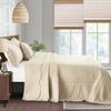 HoneiLife Oversized King Bedspreads - California King Quilt 120x120,4-Piece Cal King Quilt Sets,Rustic Bedding Sets King Size,Reversible Coverlets Lightweight Bed Cover for All Season Use-Khaki view 3