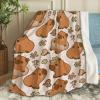 ARTBLANKET Capybara Floral Throw Blanket Fannel Fleece Super Soft Funny Blanket Travel Throw Blanket for Bed Couch Sofa 120 x 90 Inch for Family view 1