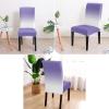 Abstract Modern Gradient Art Dining Chair Cover Set of 6,Ombre Purple White Color Stretch Chair Protectors Slipcover,Spandex Kitchen Chair Seat Back Cushion Slip Cover for Dining Room,Party,Hotel view 2