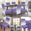 Abstract Modern Gradient Art Dining Chair Cover Set of 6,Ombre Purple White Color Stretch Chair Protectors Slipcover,Spandex Kitchen Chair Seat Back Cushion Slip Cover for Dining Room,Party,Hotel view 3