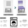 Abstract Modern Gradient Art Dining Chair Cover Set of 6,Ombre Purple White Color Stretch Chair Protectors Slipcover,Spandex Kitchen Chair Seat Back Cushion Slip Cover for Dining Room,Party,Hotel view 4