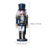 LUOZZY Wooden Nutcracker Figurine Christmas Nutcracker Statue Xmas Nutcracker Desktop Decoration (Blue, 25CM) view 2