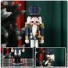 LUOZZY Wooden Nutcracker Figurine Christmas Nutcracker Statue Xmas Nutcracker Desktop Decoration (Blue, 25CM) view 3
