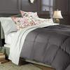 1 PC Box Stitched Dark Grey Stripe Comforter | Oversized King-All Season Goose Down Feather 500 GSM Fill Weight 100% Egyptian Cotton Yarns- Ultra Soft,Cloud Fluffy Duvet Insert with Corner Tabs view 1