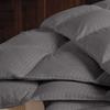1 PC Box Stitched Dark Grey Stripe Comforter | Oversized King-All Season Goose Down Feather 500 GSM Fill Weight 100% Egyptian Cotton Yarns- Ultra Soft,Cloud Fluffy Duvet Insert with Corner Tabs view 2