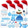 Blue, Christmas Photo Booth Props Kit - Pack of 27 | Santa Hat for Christmas Party Favors | Holiday Photo Booth for Christmas Party Decorations | Xmas Hat,Christmas Headwear | Santa Claus Hat for Xmas view 1