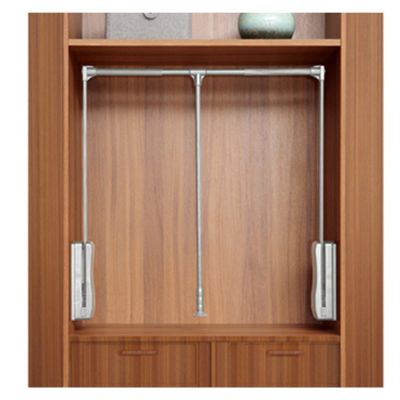 Closet Rod Closet Adjustable Side-Mounted Pull-Down Closet Rod, Closet Hanger Rail with Telescopic Handle and Mounting Hardware, 20kg Load Capacity (Size : 450-600mm)