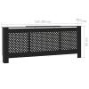Tidyard Modern Radiator Cover Length Adjustable MDF Cross Slats Heating Cabinet Shelf Black for Living Room, Home Furniture 55.9-80.7 x 8.1 x 32.3 Inches (W x D x H) view 2