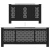Tidyard Modern Radiator Cover Length Adjustable MDF Cross Slats Heating Cabinet Shelf Black for Living Room, Home Furniture 55.9-80.7 x 8.1 x 32.3 Inches (W x D x H) view 3