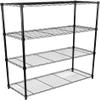 4-Tier Metal Heavy Duty Shelving Unit with Wheel, Storage Rack with Adjustable Feet, 36''W x14''D x54''H, Black view 1