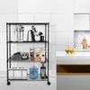 4-Tier Metal Heavy Duty Shelving Unit with Wheel, Storage Rack with Adjustable Feet, 36''W x14''D x54''H, Black view 2