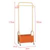 ARALEL Garment Rack Gold Metal Clothing Rack for Hanging Clothes with 7 Hooks, Freestanding Rolling Coat Rack with PU Storage Basket, Clothes Organizer Storage On Wheels for Laundry Hallway Bedroom view 4