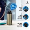 Ice Shaker Insulated Stainless Steel Shaker Bottle | 26oz, Gold | Cold for 30+ Hours | Insulated Cup with Twist-on Agitator | Odor-Free Bottle for Protein Shakes, Water, Smoothies, Cocktails view 3