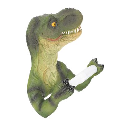 Zerodeko Wall Mounted Dinosaur Toilet Paper Rack Creative Design Space-Saving Paper Holder for Bathroom and Kitchen Easy Installation Fun for Boys and Girls and Adults