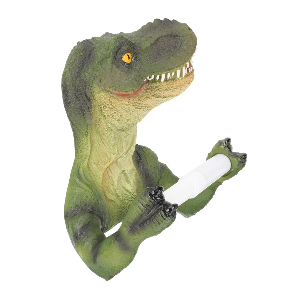 Zerodeko Wall Mounted Dinosaur Toilet Paper Rack Creative Design Space-Saving Paper Holder for Bathroom and Kitchen Easy Installation Fun for Boys and Girls and Adults