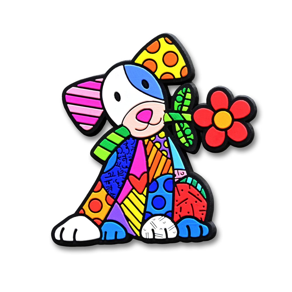 BRITTO Romero Large Decorative Multi-Use Rubber Magnet, Lovely Dog