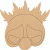 Halloween Clown Mask Wooden 15" Cutout, Unpainted Door Hanger 1/4" view 1