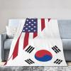 Qauirfe Us South Korea Friendship Flag Throw Lightweight Blankets Bed Sofa Warm Cozy Fluffy Throw Plush 50"X40" Blanket view 1