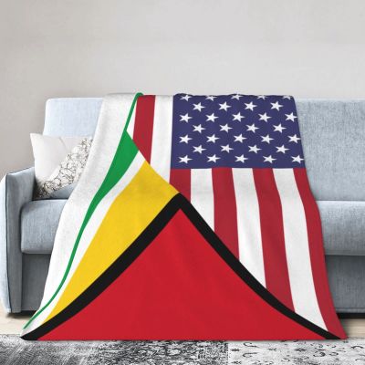 Qauirfe Us Guyana Friendship Flag Throw Lightweight Blankets Bed Sofa Warm Cozy Fluffy Throw Plush 50"X40" Blanket