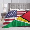 Qauirfe Us Guyana Friendship Flag Throw Lightweight Blankets Bed Sofa Warm Cozy Fluffy Throw Plush 50"X40" Blanket view 4