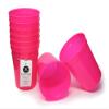 Rolling Sands 16 oz. Reusable Plastic Stadium Cups, 8 Pack, Made in USA, BPA-Free Dishwasher Safe Tumblers, Translucent Neon Pink view 1