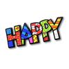 BRITTO Romero Large Decorative Multi-Use Rubber Magnet, Happy Word view 1