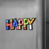 BRITTO Romero Large Decorative Multi-Use Rubber Magnet, Happy Word view 3