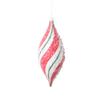 Vickerman 7" White Red Green Swirl Shuttle Ornament, 3 per Bag. view 1