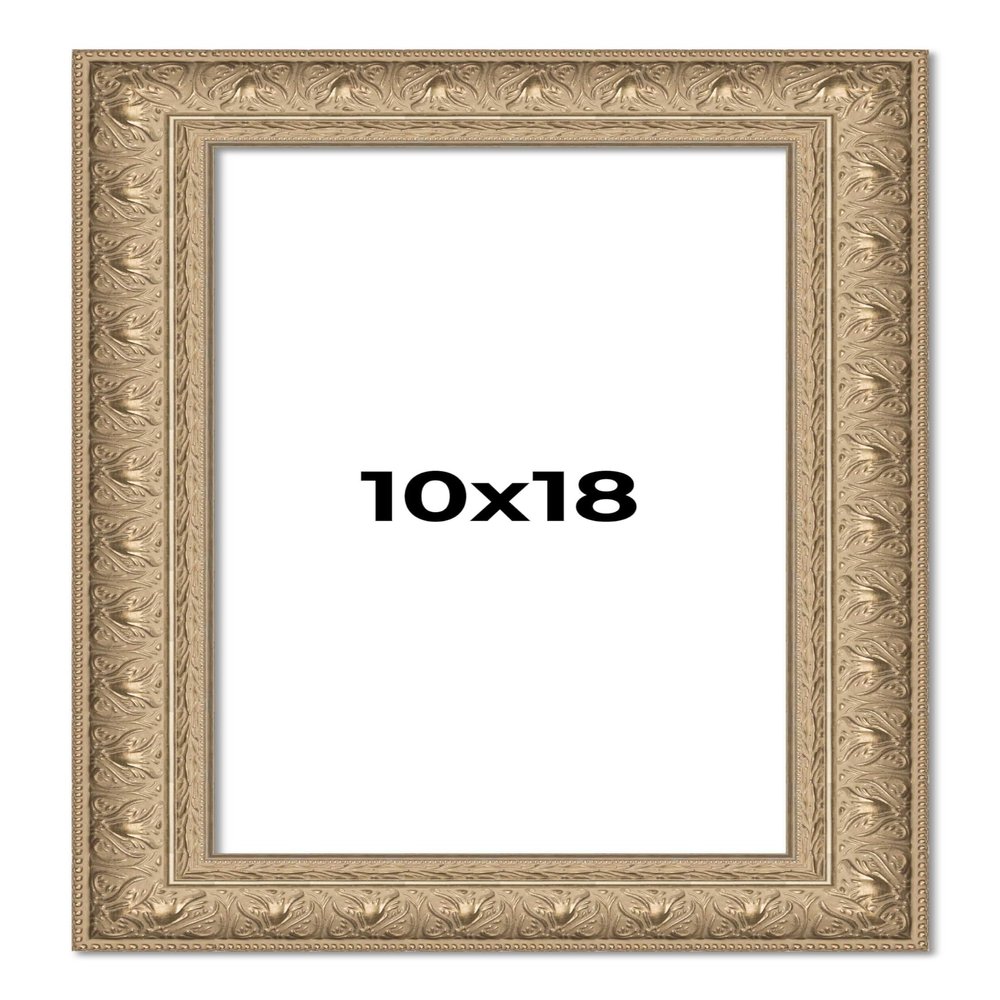 10x18 Frame Ornate Silver Beaded Solid Wood Picture Frame Width 2.5 Inches | Interior Depth 1 Inches | Museo Silver Ornate Photo Frame Complete with UV Acrylic, Foam Board Backing & Hanging Hardware