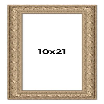 10x21 Frame Ornate Silver Beaded Solid Wood Picture Frame Width 2.5 Inches | Interior Depth 1 Inches | Museo Silver Ornate Photo Frame Complete with UV Acrylic, Foam Board Backing & Hanging Hardware