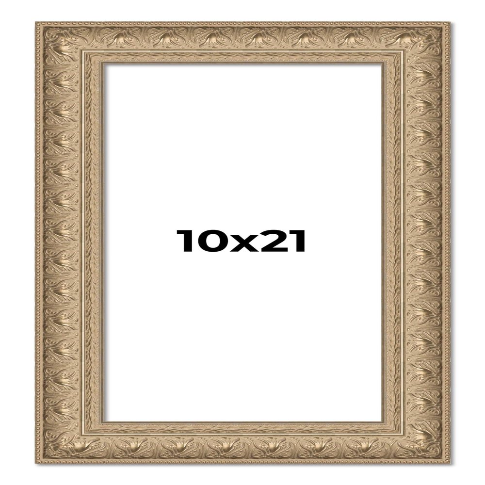 10x21 Frame Ornate Silver Beaded Solid Wood Picture Frame Width 2.5 Inches | Interior Depth 1 Inches | Museo Silver Ornate Photo Frame Complete with UV Acrylic, Foam Board Backing & Hanging Hardware