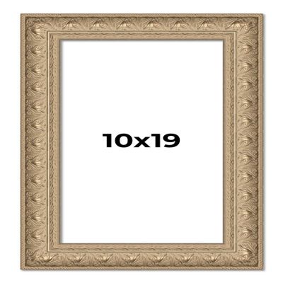 10x19 Frame Ornate Silver Beaded Solid Wood Picture Frame Width 2.5 Inches | Interior Depth 1 Inches | Museo Silver Ornate Photo Frame Complete with UV Acrylic, Foam Board Backing & Hanging Hardware