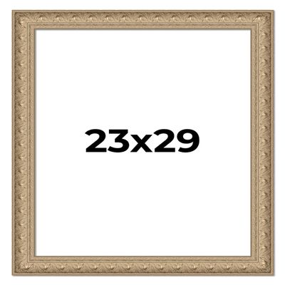 23x29 Frame Ornate Silver Beaded Solid Wood Picture Frame Width 2.5 Inches | Interior Depth 1 Inches | Museo Silver Ornate Photo Frame Complete with UV Acrylic, Foam Board Backing & Hanging Hardware