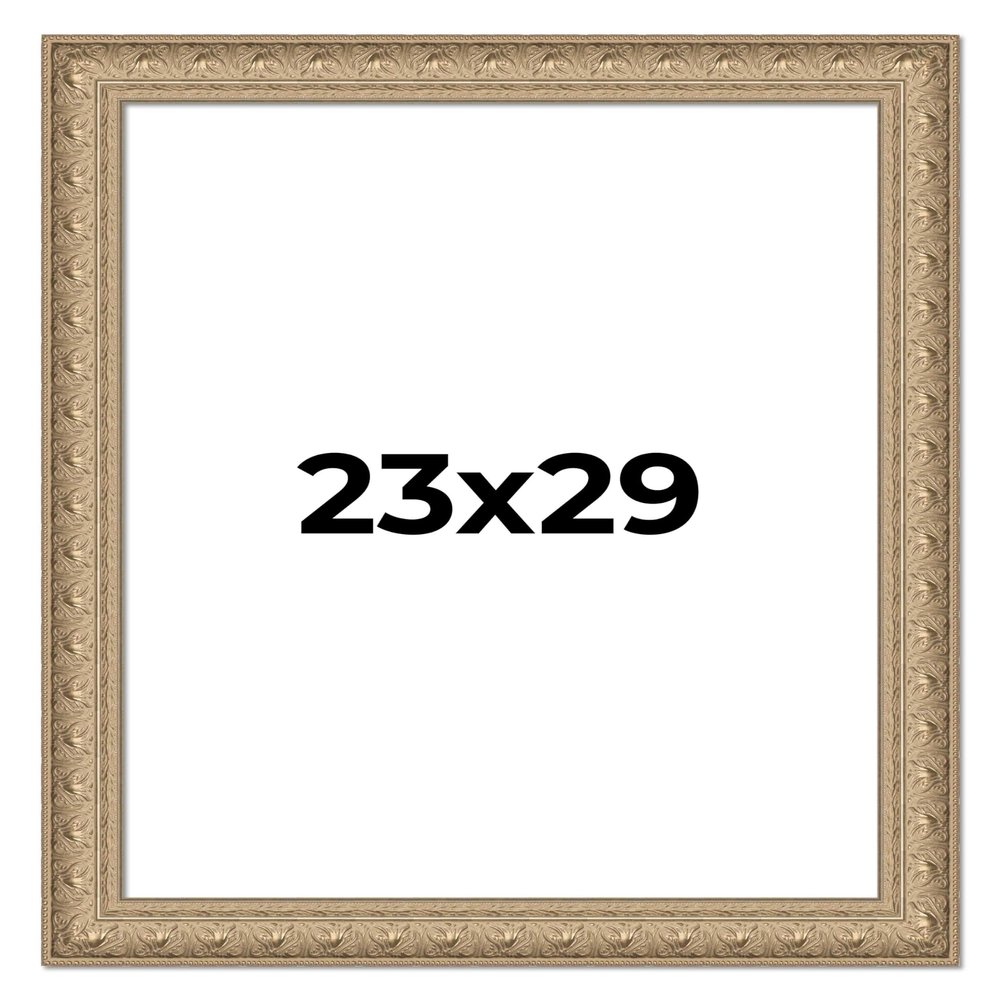 23x29 Frame Ornate Silver Beaded Solid Wood Picture Frame Width 2.5 Inches | Interior Depth 1 Inches | Museo Silver Ornate Photo Frame Complete with UV Acrylic, Foam Board Backing & Hanging Hardware