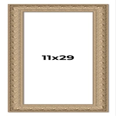 11x29 Frame Ornate Silver Beaded Solid Wood Picture Frame Width 2.5 Inches | Interior Depth 1 Inches | Museo Silver Ornate Photo Frame Complete with UV Acrylic, Foam Board Backing & Hanging Hardware