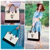 Binggemen Initial Canvas Tote Bag, Personalized Birthday Gifts for Women Mom Friends Teachers, Monogrammed Tote Bags Suitable for Mother's Day Wedding Beach (Letter V) view 2