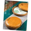 Cabilock 2pcs Tea Accessory Storage Container Bamboo Weave Teabox Tea Supplies Organizer Decorative Lid for Office Home view 3
