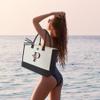 Binggemen Initial Canvas Tote Bag, Personalized Birthday Gifts for Women Mom Friends Teachers, Monogrammed Tote Bags Suitable for Mother's Day Wedding Beach (Letter P) view 2