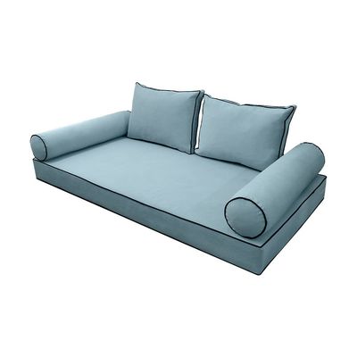 SLIPCOVER ONLY V1 Velvet Indoor Daybed Mattress Pillow Contrast Trim Twin AD355