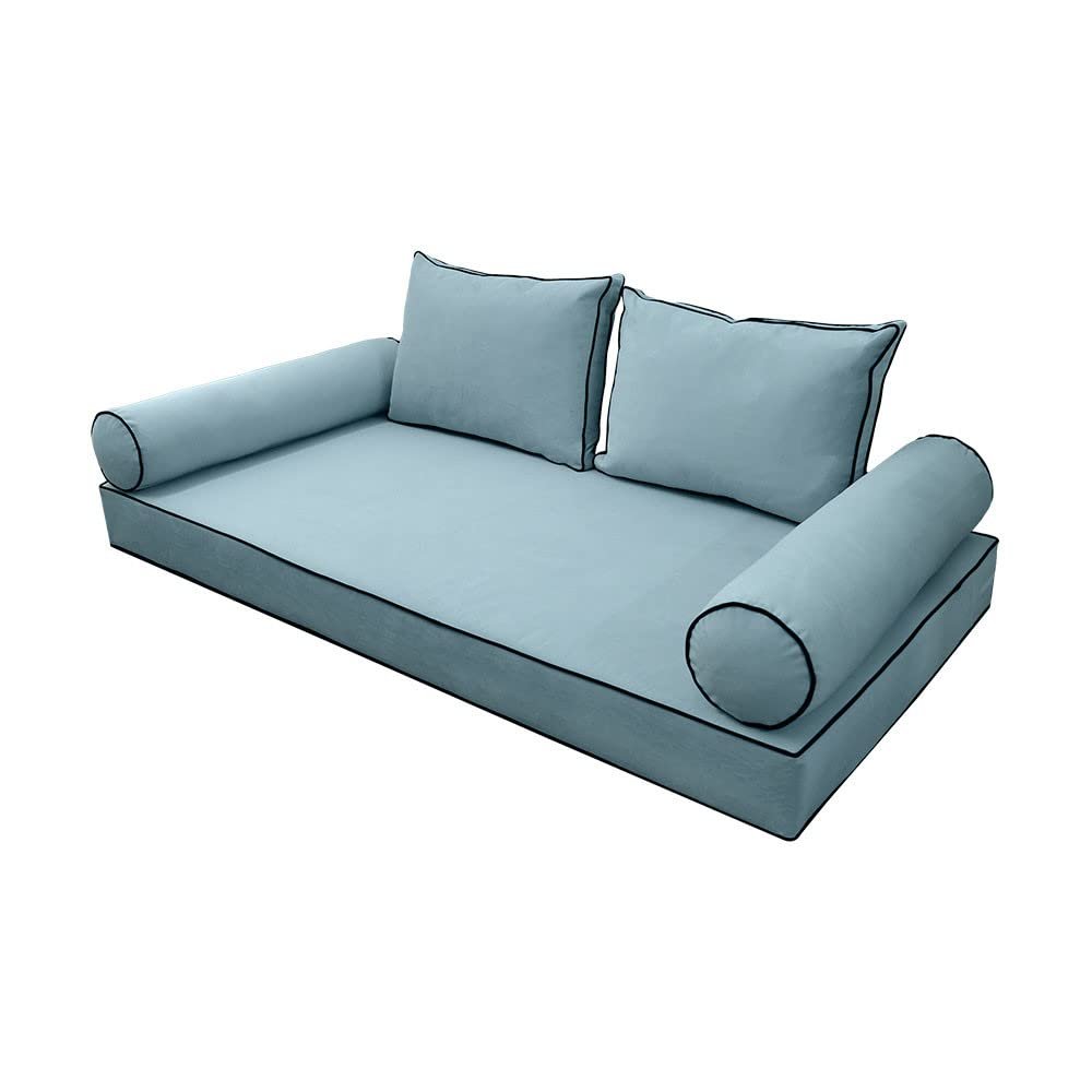 SLIPCOVER ONLY V1 Velvet Indoor Daybed Mattress Pillow Contrast Trim Twin AD355