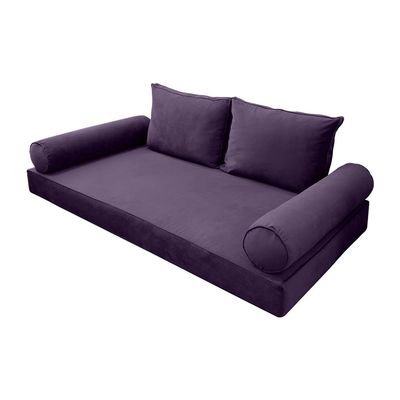 |SLIPCOVER ONLY| V1 Velvet Indoor Daybed Mattress Pillow Pipe Trim Twin AD339