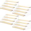 4 Pack 4 Tier Acrylic Wooden Display Stand, Clear Acrylic Display Riser Shelf Wood Tiered Display Shelf Rack Step Ladder Riser Stands for Cupcakes Perfumes Figures Collectibles, 12 Inch view 1
